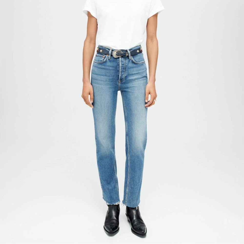 Re/Done Blue Straight Leg Jeans